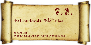 Hollerbach Márta névjegykártya